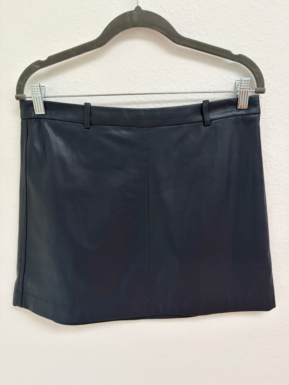 J. Crew Navy Faux Leather Mini Skirt